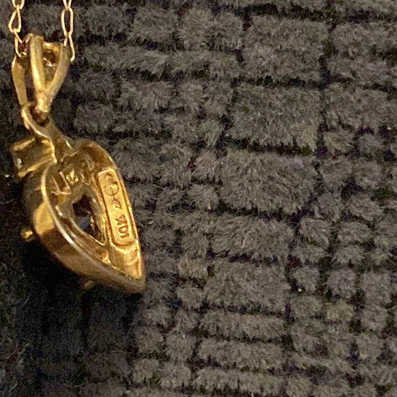 10k Yellow Gold Chain and Garnet Heart Pendant - Picture 5 of 6